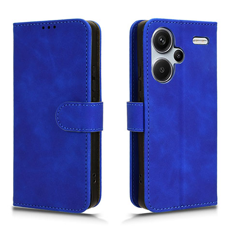 Funda de Cuero Cartera con Soporte Carcasa L01Z para Xiaomi Redmi Note 13 Pro+ Plus 5G Azul