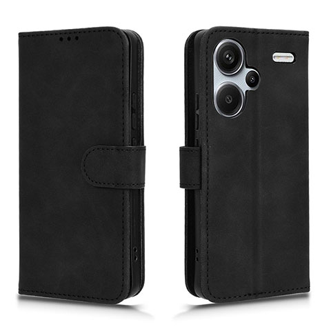 Funda de Cuero Cartera con Soporte Carcasa L01Z para Xiaomi Redmi Note 13 Pro+ Plus 5G Negro