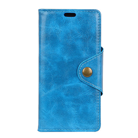 Funda de Cuero Cartera con Soporte Carcasa L02 para Alcatel 1 Azul