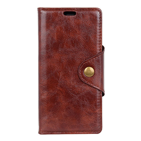 Funda de Cuero Cartera con Soporte Carcasa L02 para Alcatel 1 Marron