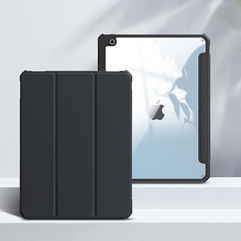 Funda de Cuero Cartera con Soporte Carcasa L02 para Apple iPad 10.2 (2019) Negro