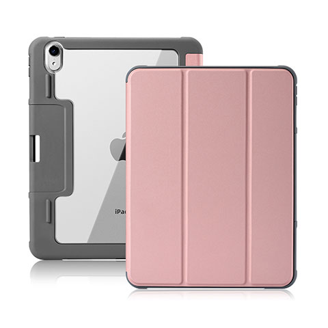 Funda de Cuero Cartera con Soporte Carcasa L02 para Apple iPad Air 4 10.9 (2020) Rosa