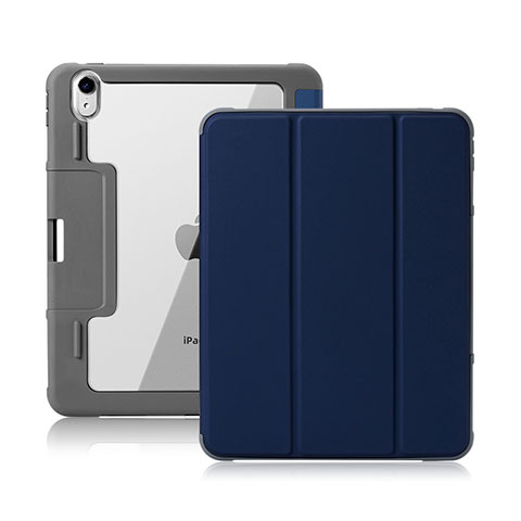 Funda de Cuero Cartera con Soporte Carcasa L02 para Apple iPad Air 5 10.9 (2022) Azul Real