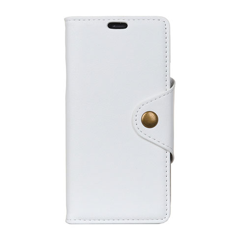 Funda de Cuero Cartera con Soporte Carcasa L02 para Asus Zenfone Max ZB555KL Blanco