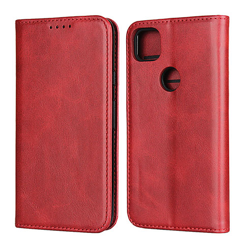 Funda de Cuero Cartera con Soporte Carcasa L02 para Google Pixel 4a Rojo