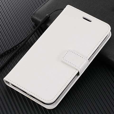 Funda de Cuero Cartera con Soporte Carcasa L02 para Huawei Enjoy 10e Blanco