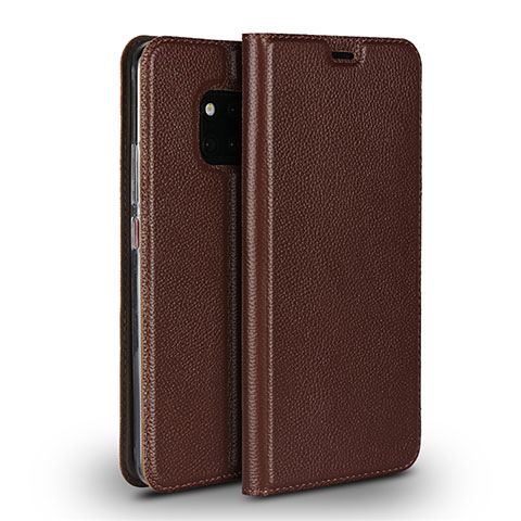 Funda de Cuero Cartera con Soporte Carcasa L02 para Huawei Mate 20 Pro Marron