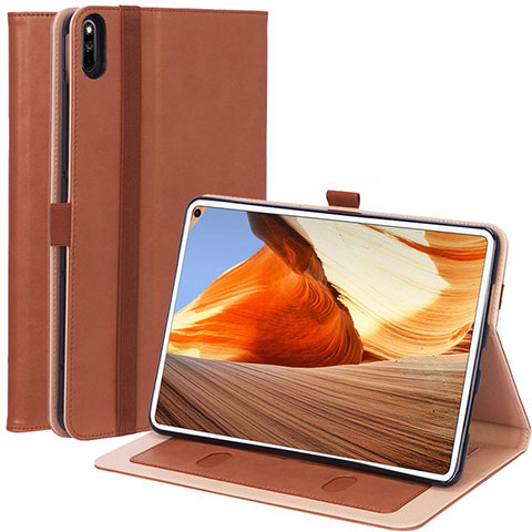 Funda de Cuero Cartera con Soporte Carcasa L02 para Huawei MatePad Pro Marron