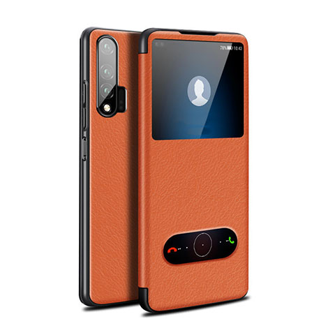 Funda de Cuero Cartera con Soporte Carcasa L02 para Huawei Nova 6 Naranja