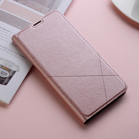 Funda de Cuero Cartera con Soporte Carcasa L02 para Huawei P Smart Pro (2019) Oro Rosa