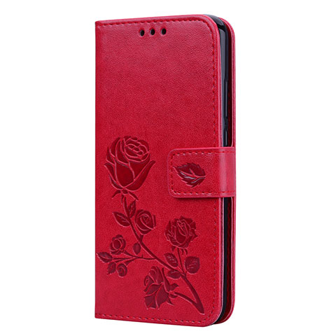 Funda de Cuero Cartera con Soporte Carcasa L02 para Huawei P20 Lite Rojo