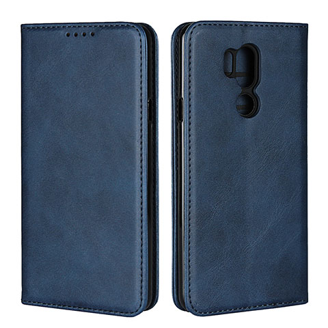 Funda de Cuero Cartera con Soporte Carcasa L02 para LG G7 Azul