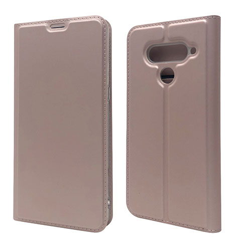 Funda de Cuero Cartera con Soporte Carcasa L02 para LG V50 ThinQ 5G Oro Rosa