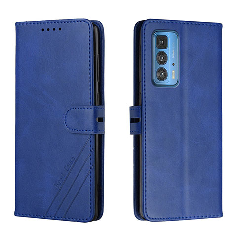 Funda de Cuero Cartera con Soporte Carcasa L02 para Motorola Moto Edge 20 Pro 5G Azul