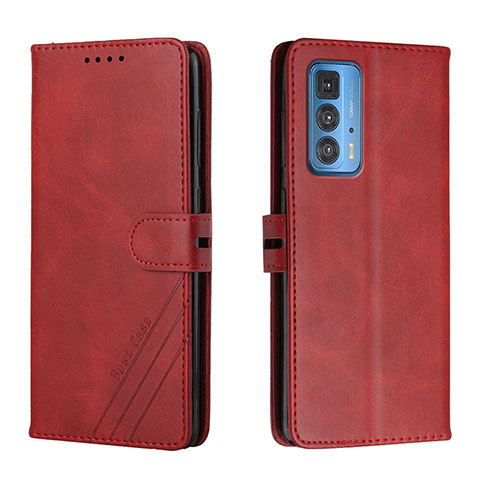 Funda de Cuero Cartera con Soporte Carcasa L02 para Motorola Moto Edge 20 Pro 5G Rojo