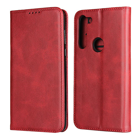 Funda de Cuero Cartera con Soporte Carcasa L02 para Motorola Moto G8 Power Rojo