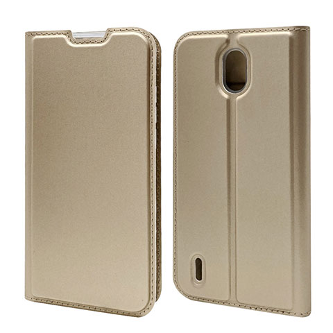 Funda de Cuero Cartera con Soporte Carcasa L02 para Nokia 1.3 Oro