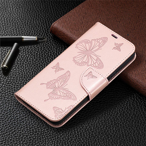 Funda de Cuero Cartera con Soporte Carcasa L02 para Nokia 3.4 Oro Rosa