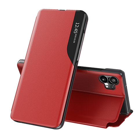 Funda de Cuero Cartera con Soporte Carcasa L02 para Nothing Phone 1 Rojo