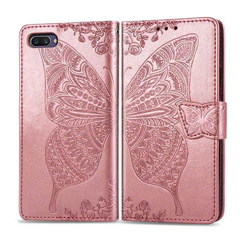 Funda de Cuero Cartera con Soporte Carcasa L02 para Oppo A12e Oro Rosa