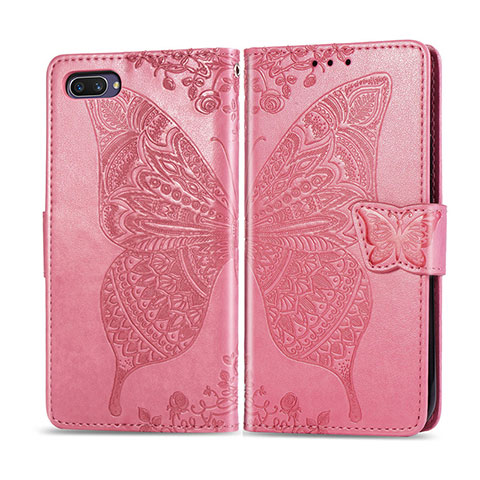 Funda de Cuero Cartera con Soporte Carcasa L02 para Oppo A12e Rosa