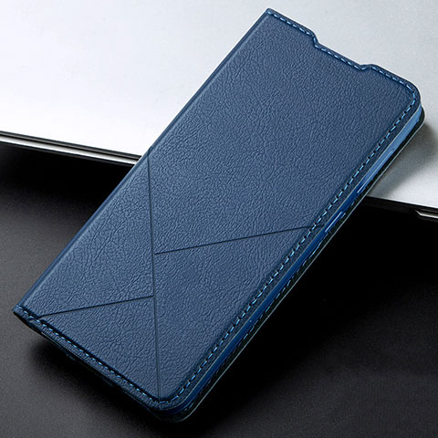 Funda de Cuero Cartera con Soporte Carcasa L02 para Oppo A52 Azul