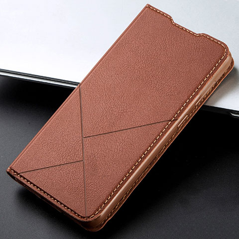 Funda de Cuero Cartera con Soporte Carcasa L02 para Oppo A52 Marron