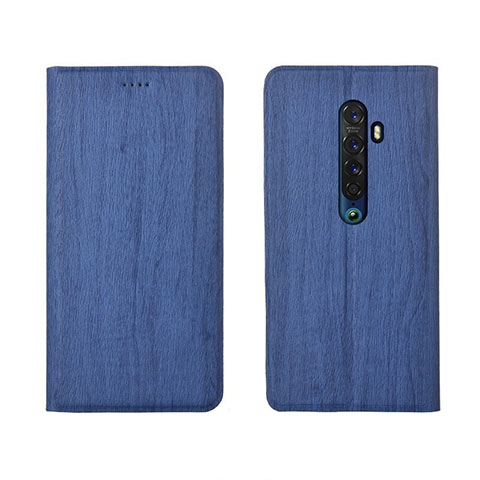 Funda de Cuero Cartera con Soporte Carcasa L02 para Oppo Reno2 Azul