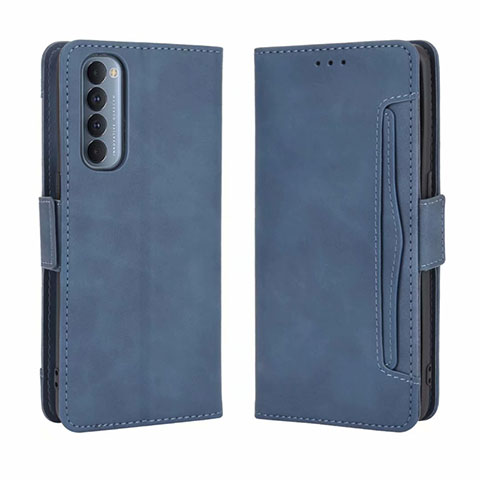 Funda de Cuero Cartera con Soporte Carcasa L02 para Oppo Reno4 Pro 4G Azul