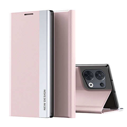 Funda de Cuero Cartera con Soporte Carcasa L02 para Oppo Reno8 5G Rosa