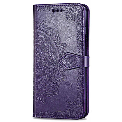 Funda de Cuero Cartera con Soporte Carcasa L02 para Realme C3 Morado