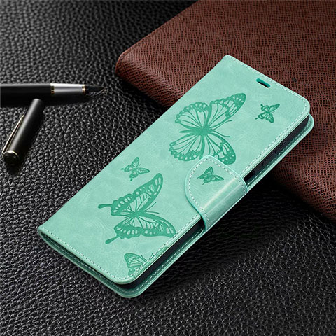 Funda de Cuero Cartera con Soporte Carcasa L02 para Samsung Galaxy A12 5G Menta Verde