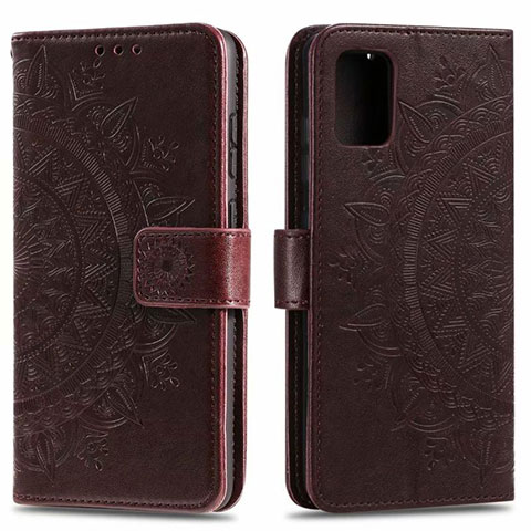 Funda de Cuero Cartera con Soporte Carcasa L02 para Samsung Galaxy A71 4G A715 Marron