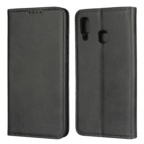 Funda de Cuero Cartera con Soporte Carcasa L02 para Samsung Galaxy M10S Negro