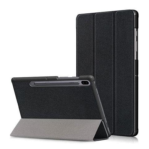 Funda de Cuero Cartera con Soporte Carcasa L02 para Samsung Galaxy Tab S6 10.5 SM-T860 Negro