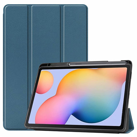 Funda de Cuero Cartera con Soporte Carcasa L02 para Samsung Galaxy Tab S6 Lite 10.4 SM-P610 Verde