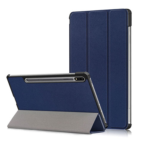 Funda de Cuero Cartera con Soporte Carcasa L02 para Samsung Galaxy Tab S7 4G 11 SM-T875 Azul