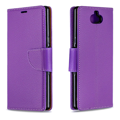 Funda de Cuero Cartera con Soporte Carcasa L02 para Sony Xperia XA3 Ultra Morado