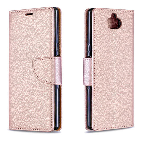 Funda de Cuero Cartera con Soporte Carcasa L02 para Sony Xperia XA3 Ultra Oro Rosa