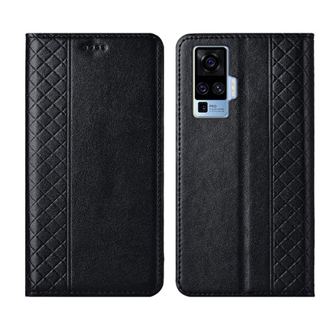 Funda de Cuero Cartera con Soporte Carcasa L02 para Vivo X50 Pro 5G Negro