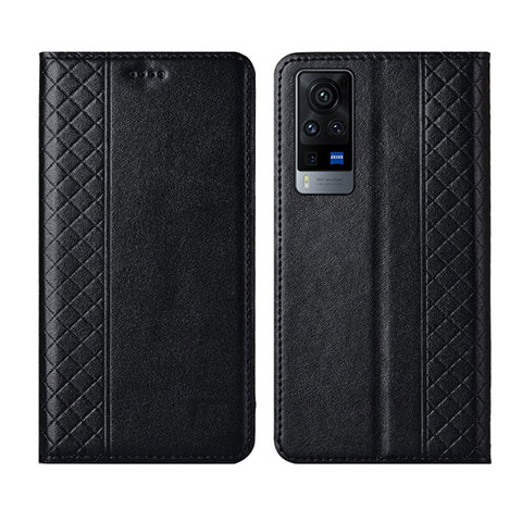 Funda de Cuero Cartera con Soporte Carcasa L02 para Vivo X60 5G Negro