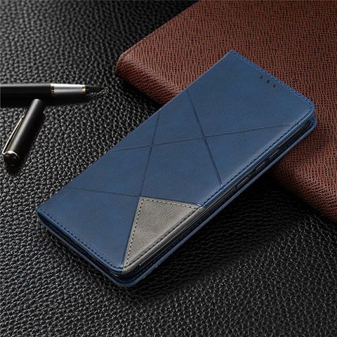 Funda de Cuero Cartera con Soporte Carcasa L02 para Xiaomi POCO C3 Azul