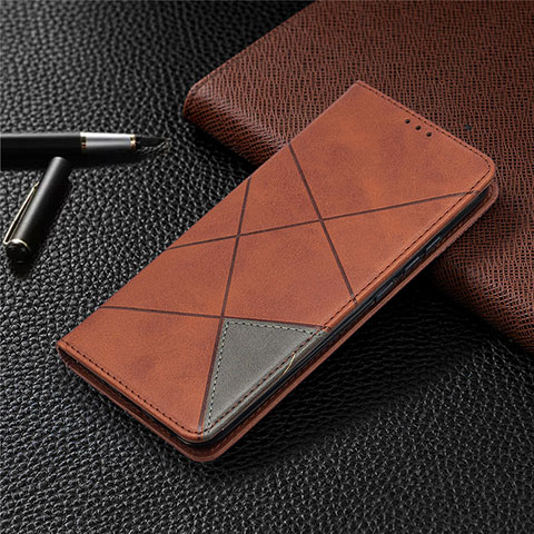 Funda de Cuero Cartera con Soporte Carcasa L02 para Xiaomi POCO C31 Marron