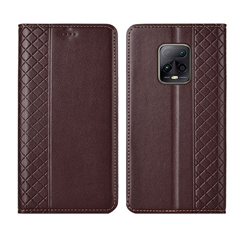 Funda de Cuero Cartera con Soporte Carcasa L02 para Xiaomi Redmi 10X 5G Marron