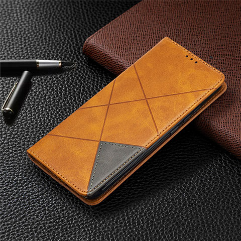 Funda de Cuero Cartera con Soporte Carcasa L02 para Xiaomi Redmi 9C NFC Naranja