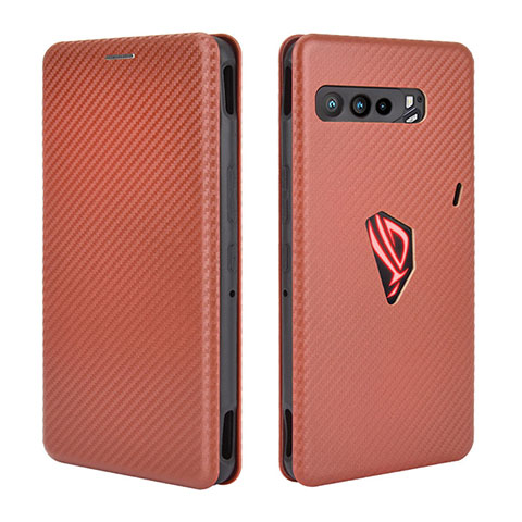 Funda de Cuero Cartera con Soporte Carcasa L02Z para Asus ROG Phone 3 Strix ZS661KS Marron