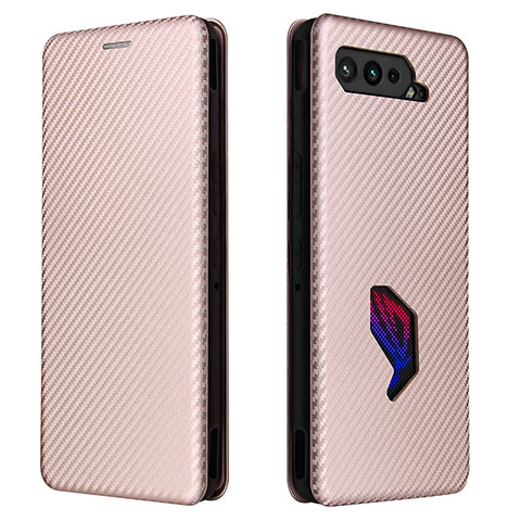 Funda de Cuero Cartera con Soporte Carcasa L02Z para Asus ROG Phone 5 Ultimate Oro Rosa