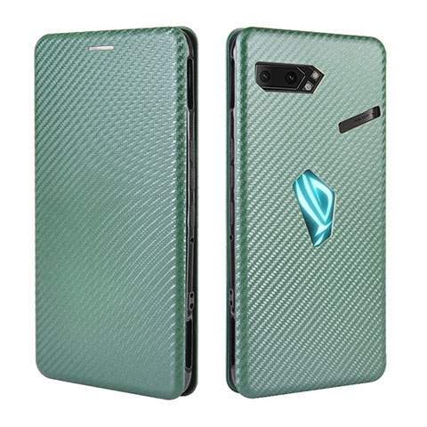 Funda de Cuero Cartera con Soporte Carcasa L02Z para Asus ROG Phone II ZS660KL Verde