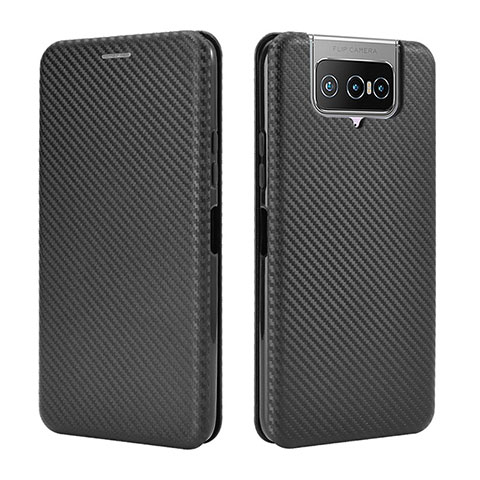 Funda de Cuero Cartera con Soporte Carcasa L02Z para Asus ZenFone 8 Flip ZS672KS Negro