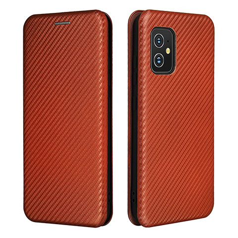 Funda de Cuero Cartera con Soporte Carcasa L02Z para Asus ZenFone 8 Mini Marron